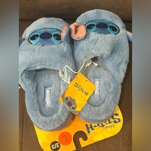 Disney Stitch Plush Blue and Pink Character Slippers